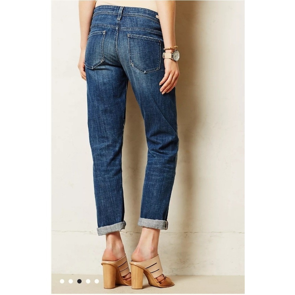 Pilcro and The Letterpress Jeans Womens Size 31 Anthropologie Hyphen Knee Patch - Picture 3 of 15